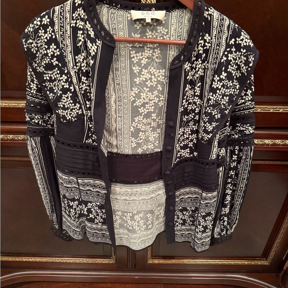 Sea New York Black and White Patterned Top